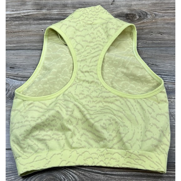 Gymshark Women's ADAPT ANIMAL SEAMLESS CROP TOP 1/2 ZIP Yellow Size S - Picture 4 of 8